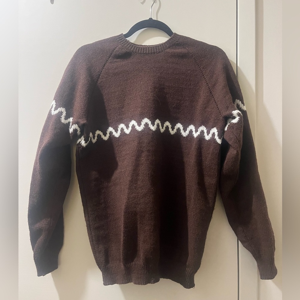 Brown and White Men's Sweater